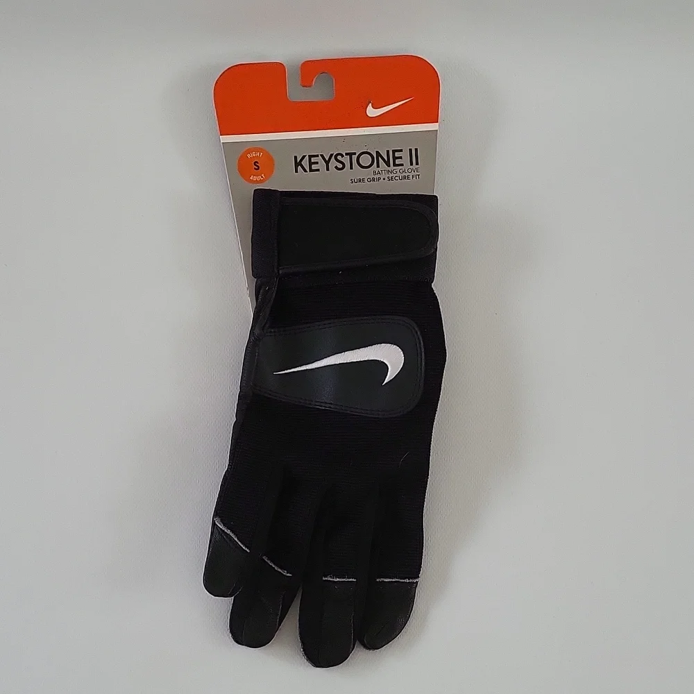 Nike Keystone II Glove Adult Small Single Right Hand Black Batting Glove